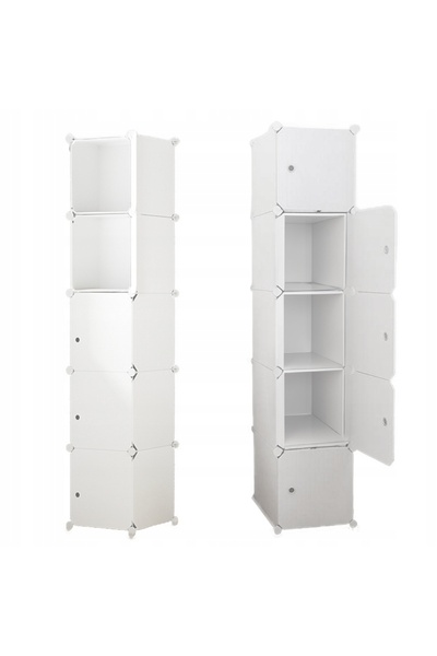 Muvu Dulap modular cu 5 rafturi, Raft, Coloană, Dulap, Alb