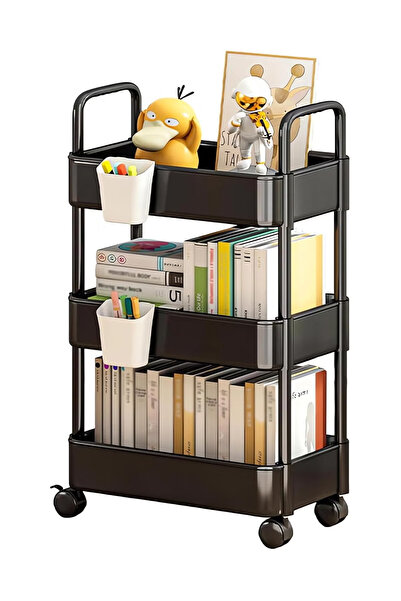 GGEROU 3-Tier Rolling Utility Cart with Wheels, Detachable Utility Storage Ca...