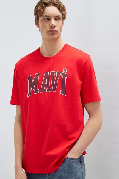 Mavi Logo Chinese Red Men's T-Shirt M0611711-70467