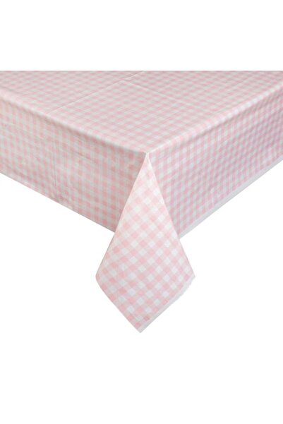 CATIANO Fata de Masa din Plastic Roz in Carouri 214x137cm