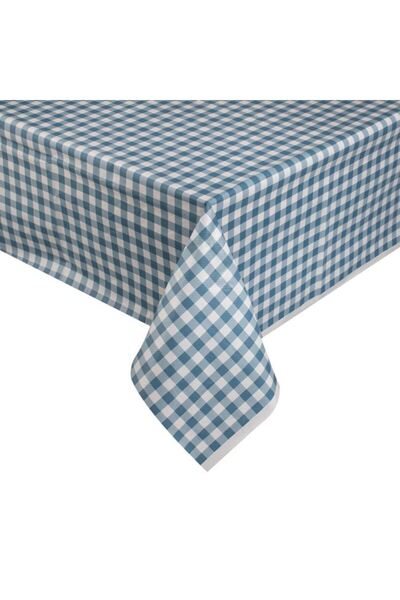CATIANO Fata de Masa din Plastic Albastru in Carouri 214x137cm