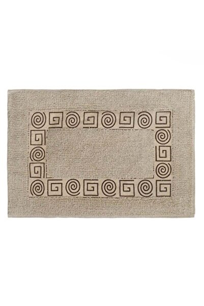 CATIANO Covoras de Baie Bumbac Bej Imprimeu Meandre 60x40cm