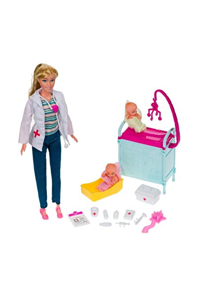 OEM Păpușă Medic Pediatru cu 2 Bebeluși și Accesorii Medicale de Joacă