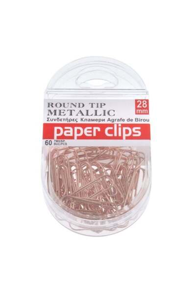 CATIANO Agrafe Metalice de Culoare Roz Aurie 28mm - 60buc