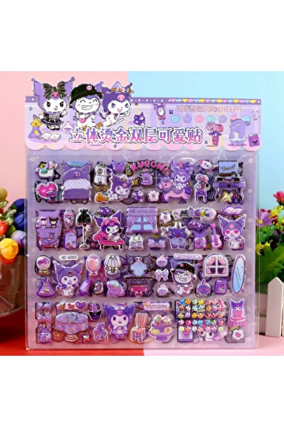 SANRIO Kuromi 3D Decorative Sticker Sheet – Kawaii Character Stickers for Jou...