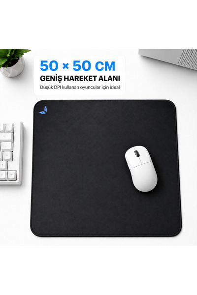 GoLite Basic Dikişli 50x50 Gaming Mouse Pad Kaymaz Tabanlı Geniş Oyuncu Mousepad Fare Altlığı