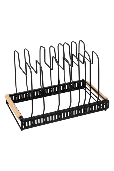 5FIVE Steel Extendable Pot & Pan Rack (58.5 x 18 x 21 cm, Black)