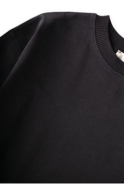 Cigit Oversize Mevsimlik T-Shirt 2-10 Yaş Siyah
