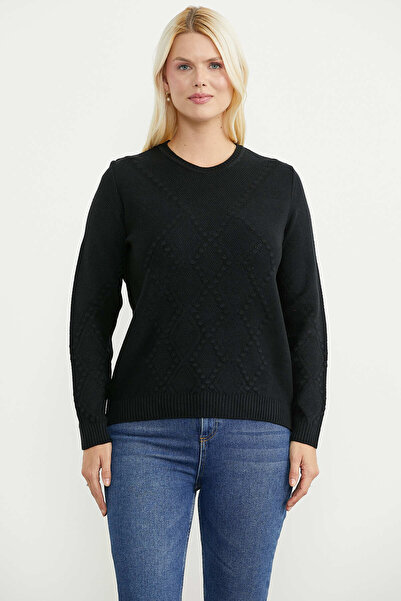Sementa Baklava Motif Knitwear Sweater - Black