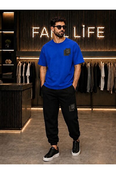 FAEL LİFE New Season Unisex T-Shirt and Sweatpants Set with Kart R Print