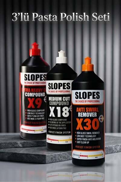 slopes 3'lü Pasta Cila Seti | X9 Kalın - X18 İnce - X30 Hare 1LT | 3 Üründen ...