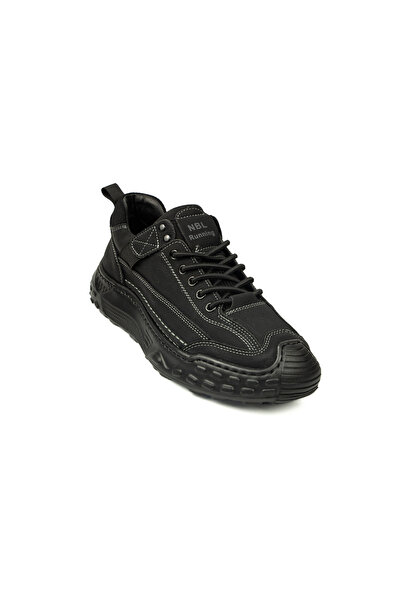 Nobel 6002 Black Leather Men's Sports Boots