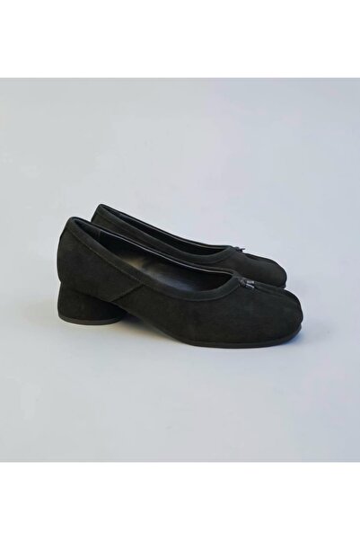 Ega ayakkabı Women's Genuine Leather Heeled Tabi Shoes