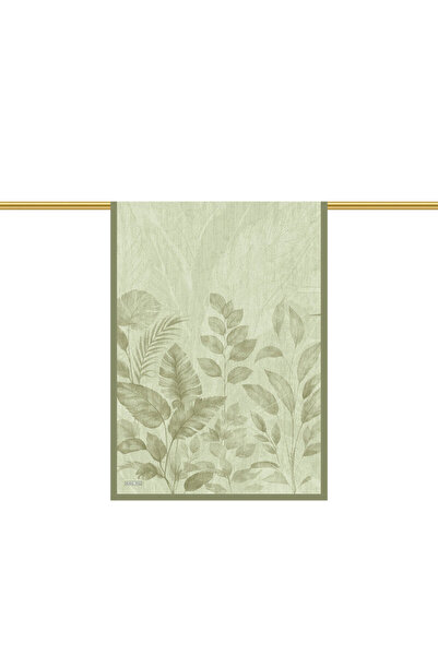 Bursa İpek Olive Hazan Pattern Silk Cotton Sofia Shawl