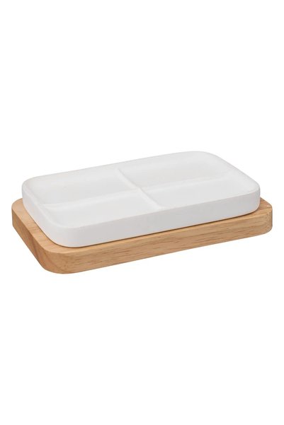 5FIVE Natureo Polyresin Soap Dish (13.2 x 8.6 x 2.7 cm, White)