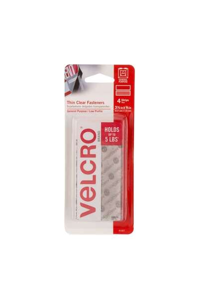 Velcro Thin Clear Fasteners (3.5 cm, Pack of 4)