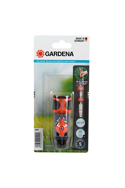 Gardena Hose Connector W/ Control Valve (1.3 cm)