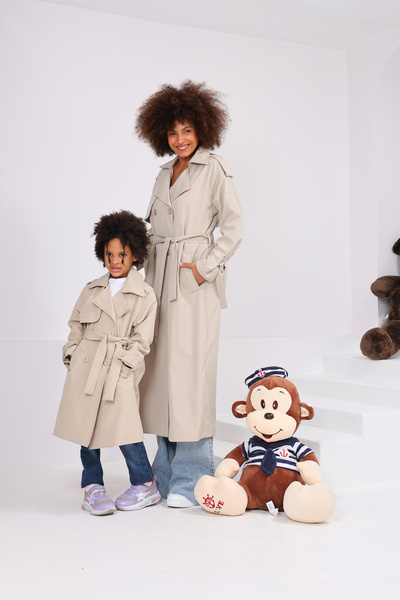 Heggo Girl's Trench Coat Belted Seasonal Oversized Trench Coat