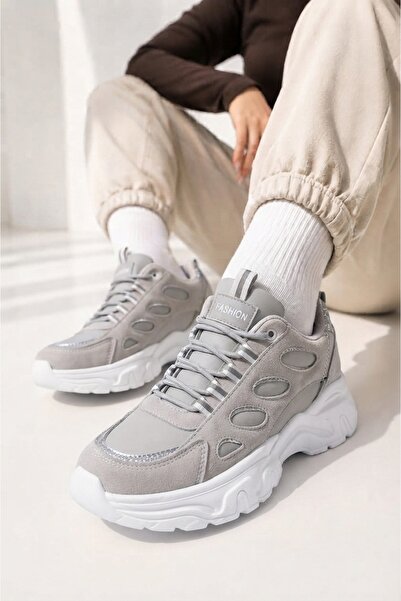 Slipcat Women'S, Thick Sole, Suede Look, Lace-Up, Chunky Sole, Casual Sports ...