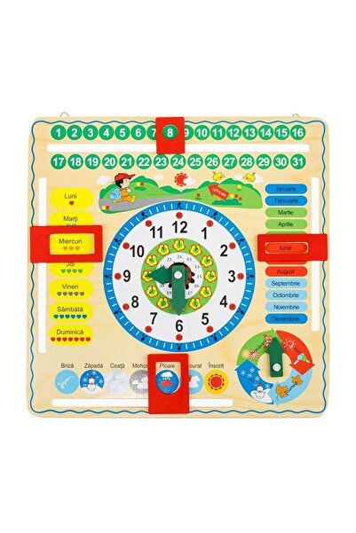 OEM Puzzle educativ din lemn - Ceas Calendar Educativ din Lemn 30.5x30.5cm – ...
