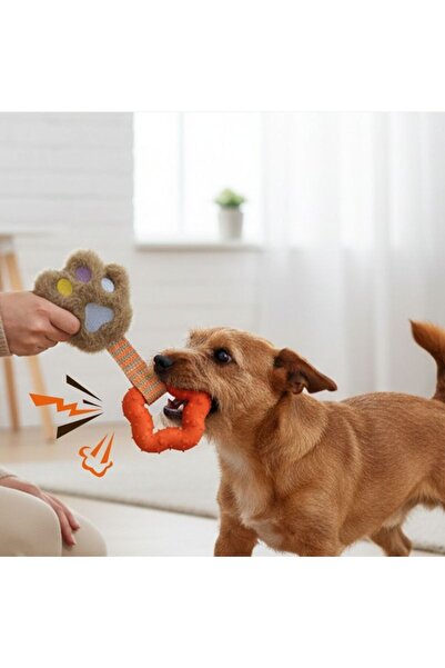 idei Plush cat claw dog toy with Plush ring 21×11 cm, combined Plush-silicone...