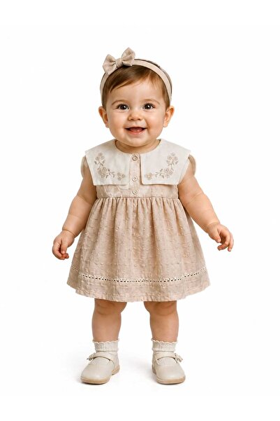 B2 Baby Love Premium Kız Bebek Müslin Elbise