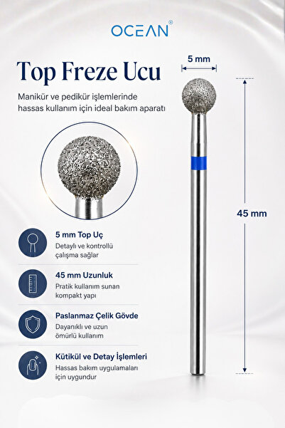 Ocean Top Freze Ucu Profesyonel Tırnak Bakım ve Manikür Freze Ucu