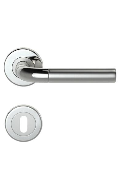 FREKANS 203 Satin Chrome Badge Door Handle