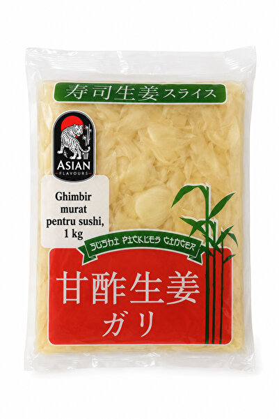 ASIAN FLAVOURS Ghimbir murat alb Asian Flavours, 1 kg – felii de ghimbir pent...