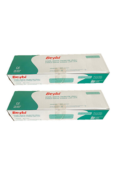 Beybi KİLİTLİ DENTAL ENJEKTÖR 2.5ML 0.40*40 MM 100 ADET 2 Kutu