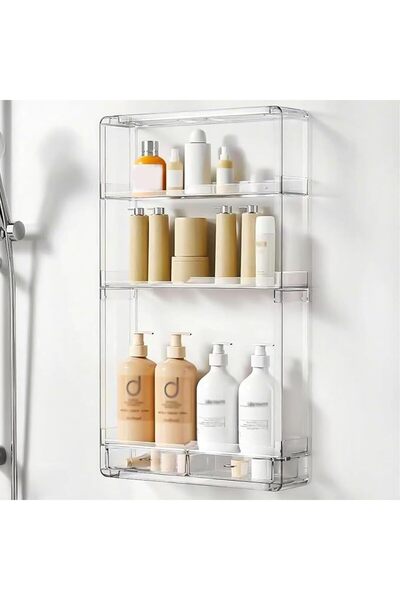 Generic 3-Tier Wall-Mounted Shower Caddy, Bathroom Organiser with Adhesive, N...
