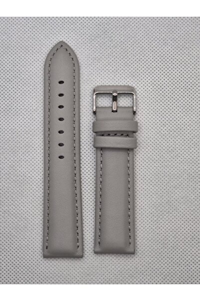 Genel Markalar 22mm Gri Deri Saat Kayışı