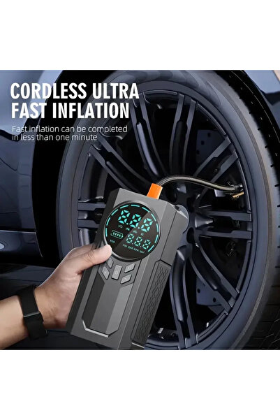 KAYAMU 4 ü 1 Arada Lastik Şişirici - Akü Takviyesi - Powerbank - Led Işık (K0)