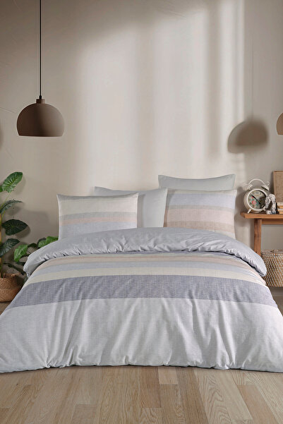 Karden Flower Dream Cotton Horizon Blue 100% Cotton Poplin Double Duvet Cover...