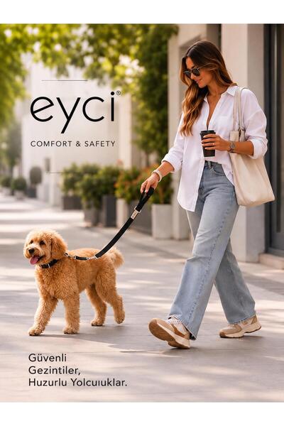 Eyci Yumuşak Dokulu Dayanıklı Araç Emniyet Kemeri Aparatlı Kedi & Köpek Tasma Kemeri