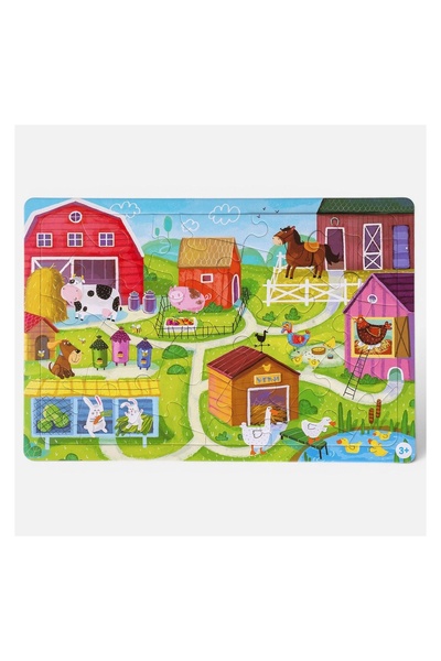 OEM Puzzle Ferma cu Animale (24 Piese) – animale, piese mari