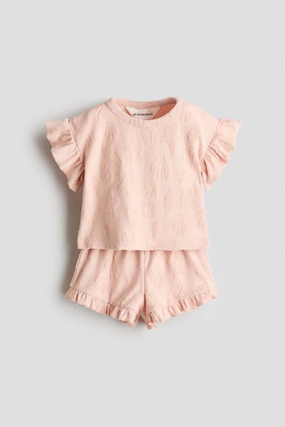H&M 2-piece frilled terry set
