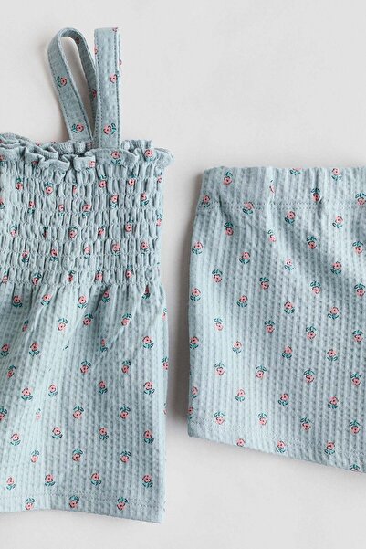 H&M 2-piece printed waffled set