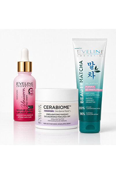 Eveline Cosmetics Σετ Eveline 3 βημάτων – Βούτυρο Καθαρισμού Cerabiome + Αφρό...
