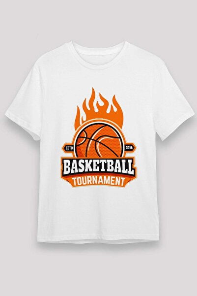 Darkhane Flaming Basketball Tournament Logo Printed T-Shirt