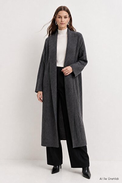 Rays Cardigan lung cu guler șal 1515 Antracit