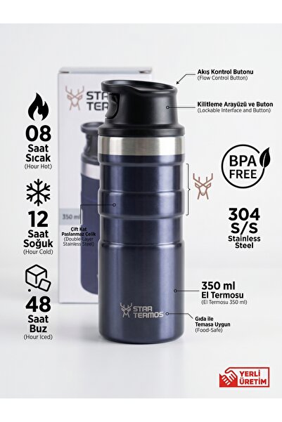 AiroBazar 350 ml Double Layer Stainless Steel Thermos Cup - Leak-Proof Lockin...