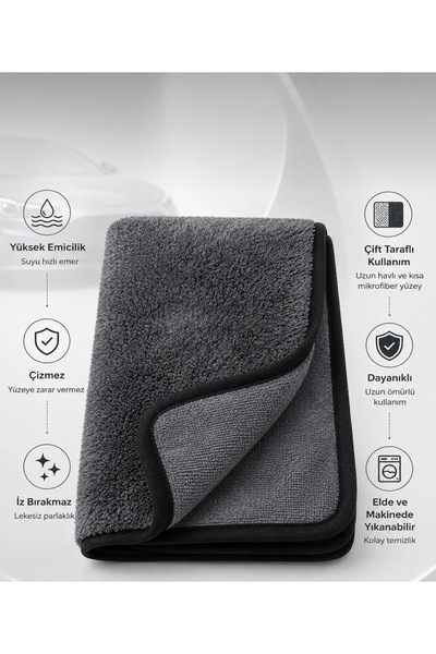 Dem Home (1 ADET) Mikrofiber Kurulama Parlatma Bezi Araç Oto Araba Kurutma Te...