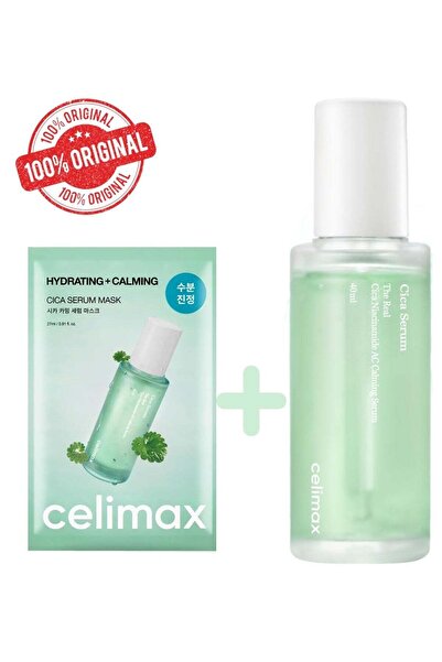 Celimax Cica Calming Duo Set | The Real Cica Serum Mask + Cica Niacinamide AC...