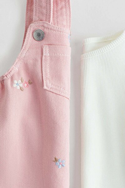 H&M 2-piece dungaree dress and top set