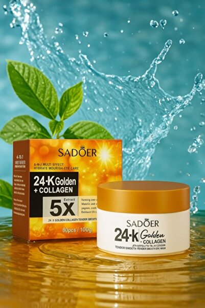 SADOER 24K Golden Mască Hidrogel Ochi 80Buc 100g Hidratare Anti-Rid
