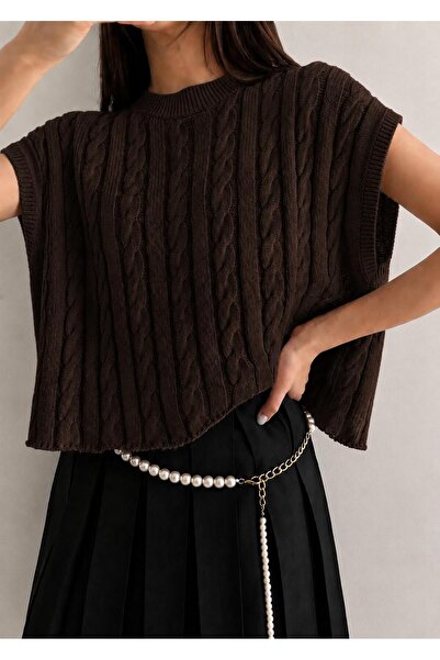 YUGA KNİTTİNG Women's Knitwear Hairbraid Basic Sweater