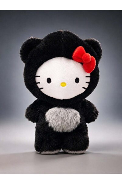 Hello Kitty Stuffed Plush Toy – Black Bear Costume Design with Red Bow – 20cm...