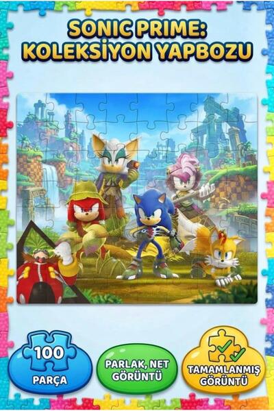 Tıfıl Toys Sonic 100 Piece Puzzle Educational and Fun Puzzle That Supports Me...
