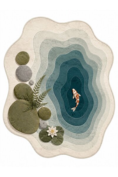 Rugs Modern Halı ETA Göl Estetiği Desenli Modern Dokuma Taban Dekoratif Halı ...